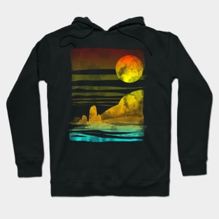 landscape painted with tea Hoodie